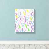 Brief Confetti "V" Canvas Afdruk (Insitu (Houten vloer))