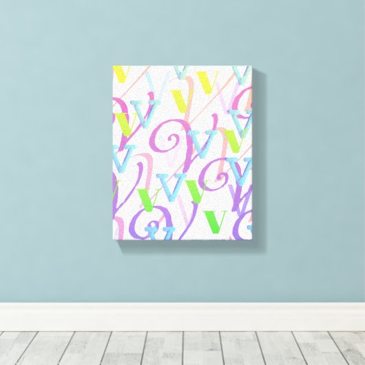 Brief Confetti "V" Canvas Afdruk (Insitu (Houten vloer))