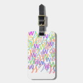 Brief Confetti "W" Bagagelabel (Voorkant verticaal)