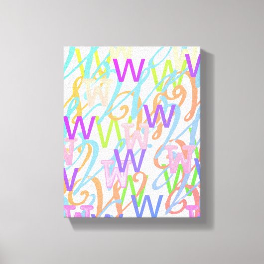 Brief Confetti "W" Canvas Afdruk (Voorkant)