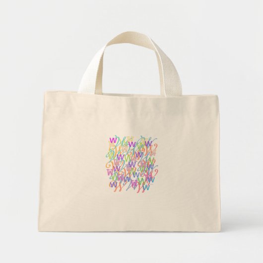 Brief Confetti "W" Mini Tote Bag (Voorkant)