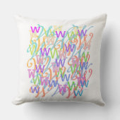 Brief Confetti "W" Worp Kussen (Voorkant)