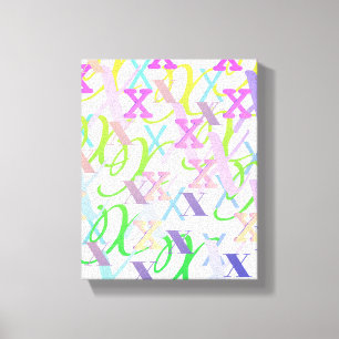Brief Confetti "X" Canvas Afdruk
