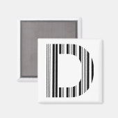 BRIEF D BAR CODE Eerste Initiaal Barcode Patroon Magneet (Voorkant / Achterkant)