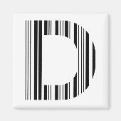 BRIEF D BAR CODE Eerste Initiaal Barcode Patroon Magneet (Voorkant)