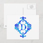 Brief D Blauw Briefkaart (Voorkant / Achterkant)