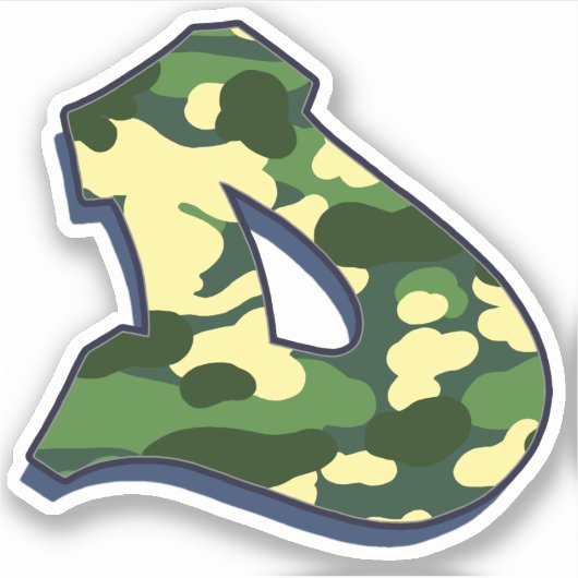 Brief D - Camo Green Sticker (Voorkant)