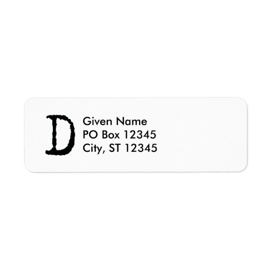 Brief D Etiket (Voorkant)