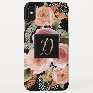 Brief D Gold Black Waterverf Floral Monogram Case-Mate iPhone Case