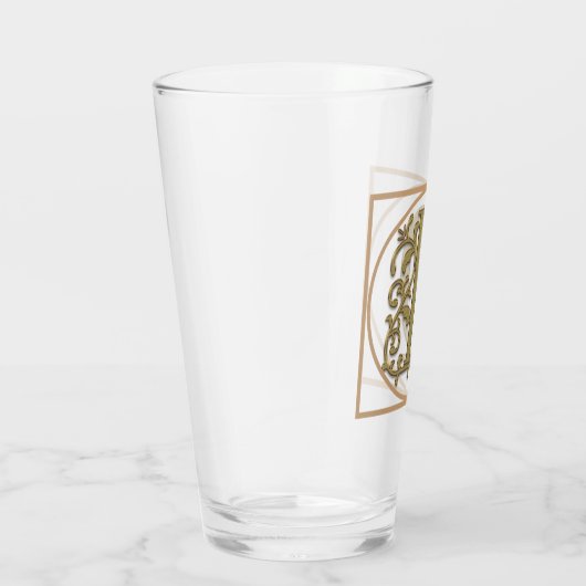 BRIEF D MONOGRAM Beauful Wedding New Home Gift Glas (Rechts)