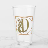 BRIEF D MONOGRAM Beauful Wedding New Home Gift Glas (Voorkant)