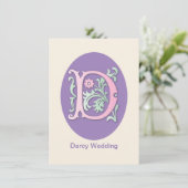 Brief D Monogram Fleur de lis Kaart (Staand voorkant)