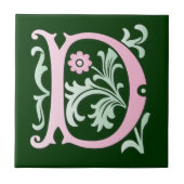 Brief D Monogram Fleur de lis Tegeltje (Voorkant)