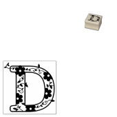Brief D Monogram Floral Rubberstempel (Gestempeld)