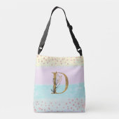 *~ BRIEF D Monogram Gold Glitter Pastel Colors Crossbody Tas (Achterkant)