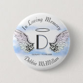 Brief D | Naam toevoegen | Memorial Ronde Button 5,7 Cm (Voorkant)