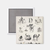 Brief D van een alfabet primer, 1832 Magneet (Voorkant / Achterkant)