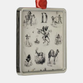 Brief D van een alfabet primer, 1832 Metalen Ornament (Rechts)