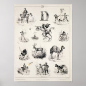Brief D van een alfabet primer, 1832 Poster (Voorkant)