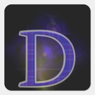 Brief D Vierkante Sticker