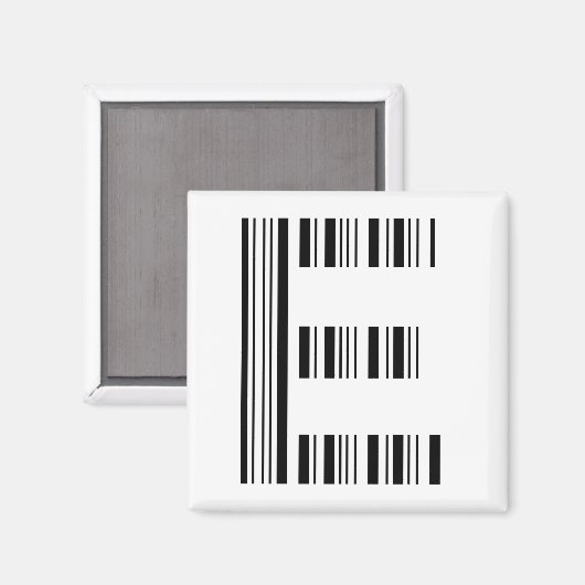 BRIEF E BAR CODE Eerste Initiaal Barcode Patroon Magneet (Voorkant / Achterkant)