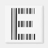 BRIEF E BAR CODE Eerste Initiaal Barcode Patroon Magneet (Voorkant)