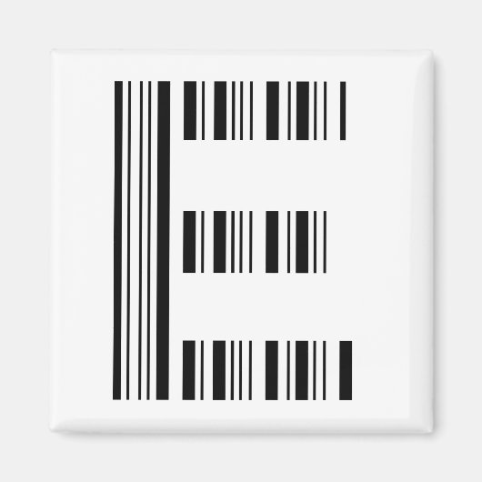 BRIEF E BAR CODE Eerste Initiaal Barcode Patroon Magneet (Voorkant)
