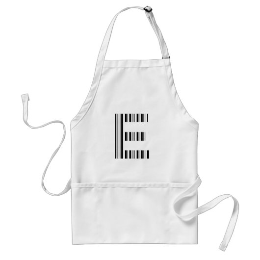 BRIEF E BAR CODE Eerste Initiaal Barcode Patroon Standaard Schort (Voorkant)