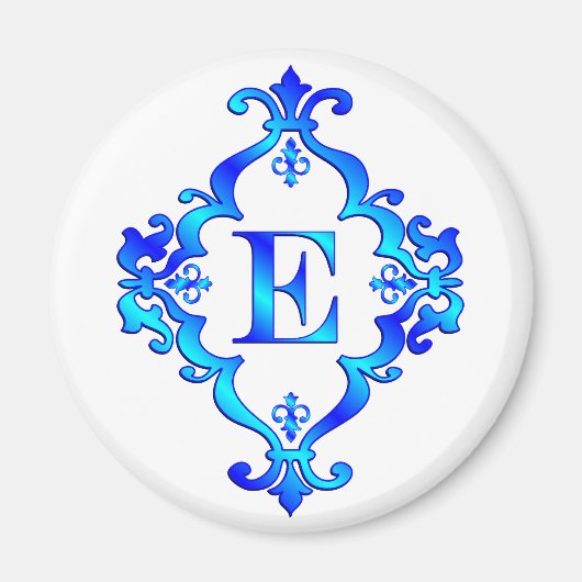 Brief E Blauw Magneet (Voorkant)