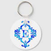 Brief E Blauw Sleutelhanger (Voorkant)