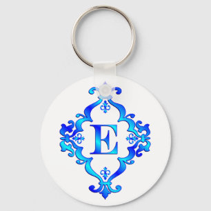Brief E Blauw Sleutelhanger
