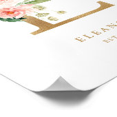 Brief E Blush Floral Monogram Gold Foil Nursery Poster (Hoek)