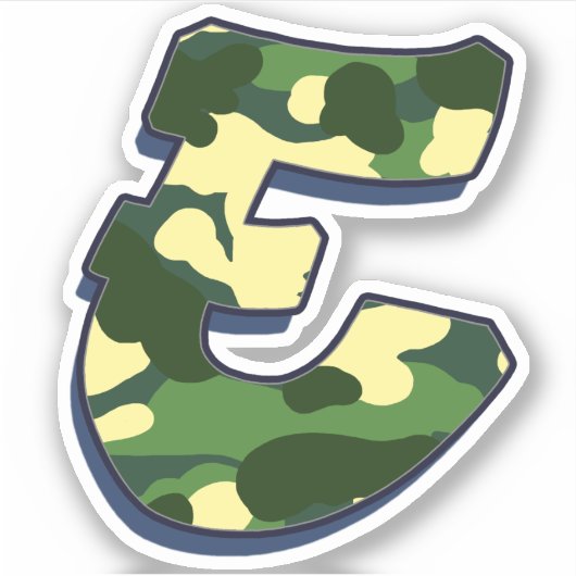 Brief E - Camo Green Sticker (Voorkant)
