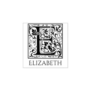 Brief E  Eerste letter met naam Rubberstempel