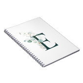 Brief E Eucalyptus en Gold Monogramed Notitieboek (Rechterzijde)
