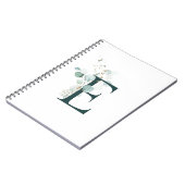 Brief E Eucalyptus en Gold Monogramed Notitieboek (Linkerzijde)