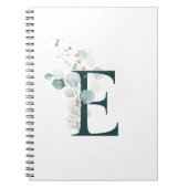 Brief E Eucalyptus en Gold Monogramed Notitieboek (Voorkant)