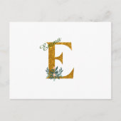 Brief E Golden monogram Briefkaart (Voorkant)