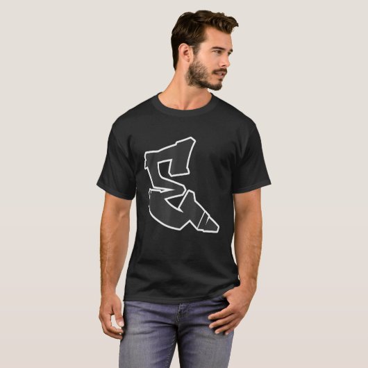 Brief E Graffiti T-shirt (Voorkant volledig)