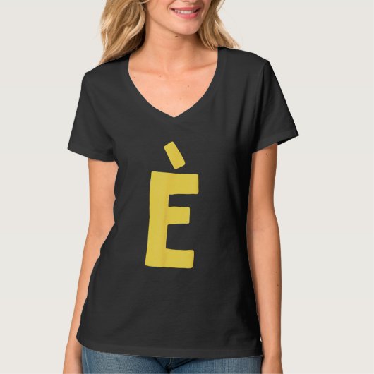 Brief È groot en vet in geel T-shirt (Voorkant)