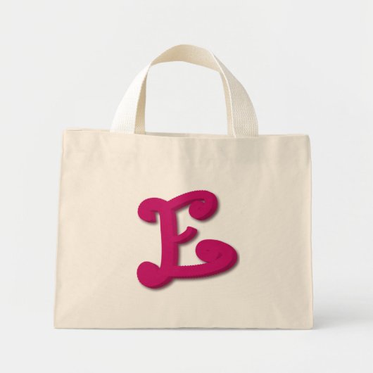 Brief E in 3D Mini Tote Bag (Voorkant)