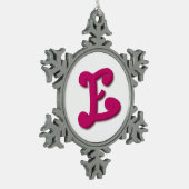 Brief E in 3D Tin Sneeuwvlok Ornament (Links)