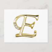 BRIEF " E " MET DIAMONEN BRIEFKAART (Voorkant)