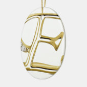 BRIEF " E " MET DIAMONEN KERAMISCH ORNAMENT (Links)