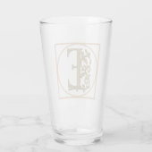 BRIEF E MONOGRAM Beauful Wedding New Home Gift Glas (Achterkant)