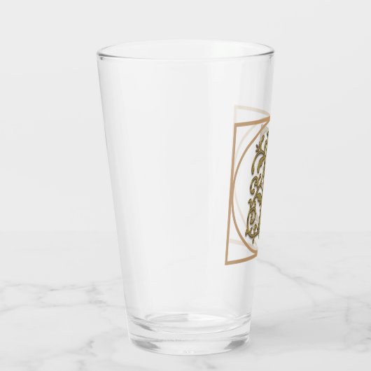 BRIEF E MONOGRAM Beauful Wedding New Home Gift Glas (Rechts)