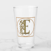 BRIEF E MONOGRAM Beauful Wedding New Home Gift Glas (Voorkant)