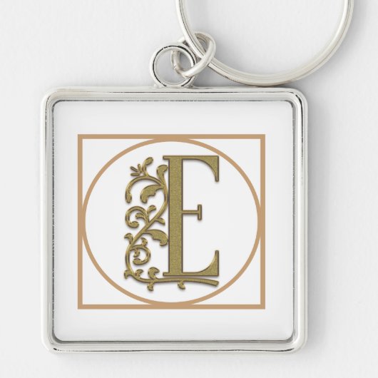 BRIEF E MONOGRAM Beauful Wedding New Home Gift Sleutelhanger (Voorkant)
