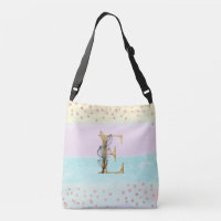 *~ BRIEF E Monogram Gold Glitter Pastel Colors