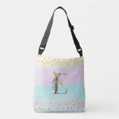 *~ BRIEF E Monogram Gold Glitter Pastel Colors Crossbody Tas (Voorkant)